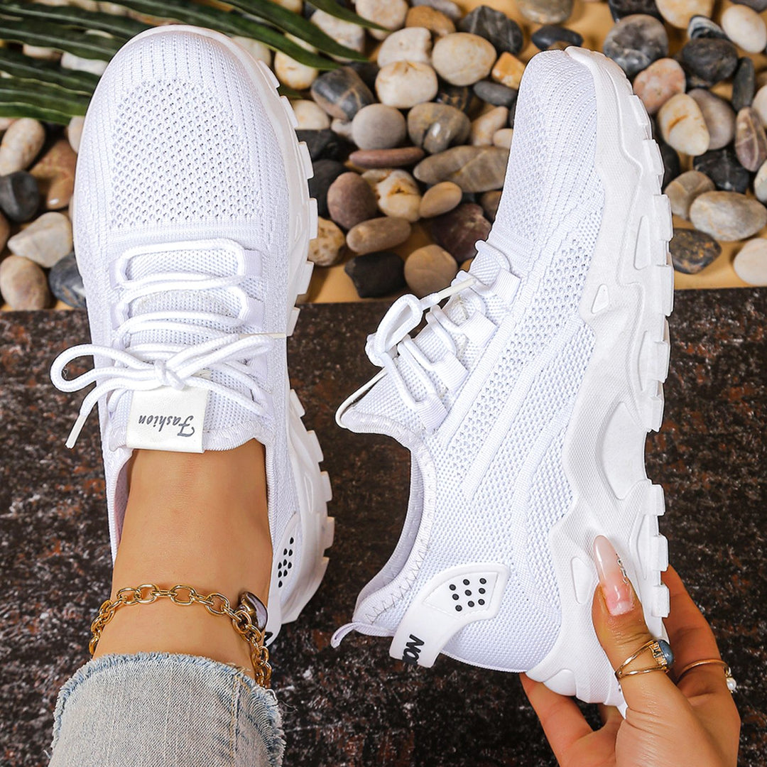 Women's Orthopedic Sneakers Wide Toe Box Arch Support Lace-Up - White 2