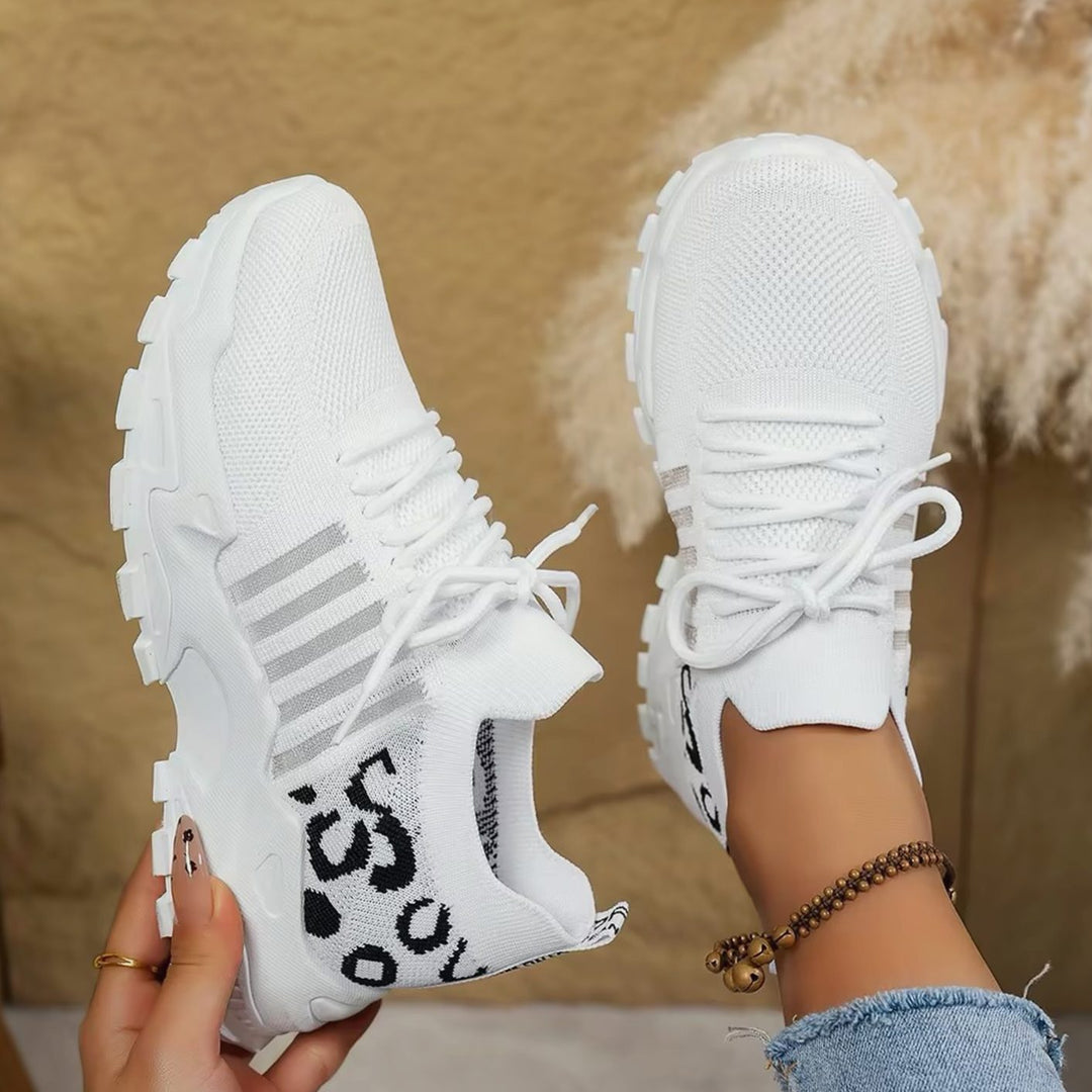 Women's Orthopedic Sneakers Wide Toe Box Arch Support Lace-Up - White 3