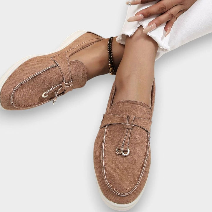 Women's Orthopedic Suede Tassel Slip-On Loafers - Brown