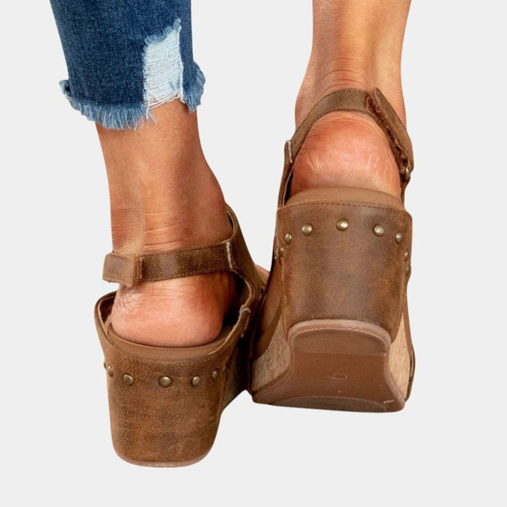 Women's Orthopedic Wedge Sandals Cushioned Open-Toe Buckle Platform