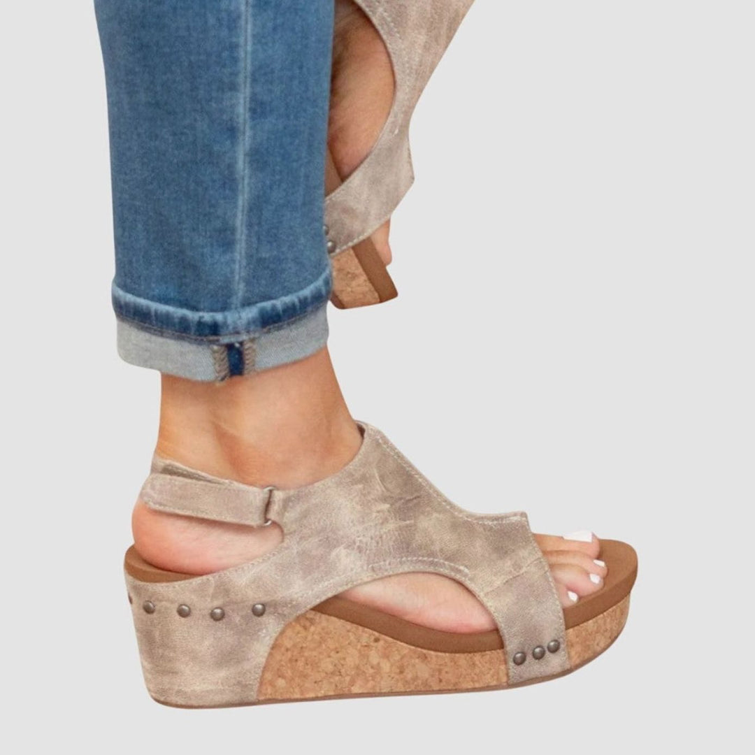 Women's Orthopedic Wedge Sandals Cushioned Open-Toe Buckle Platform
