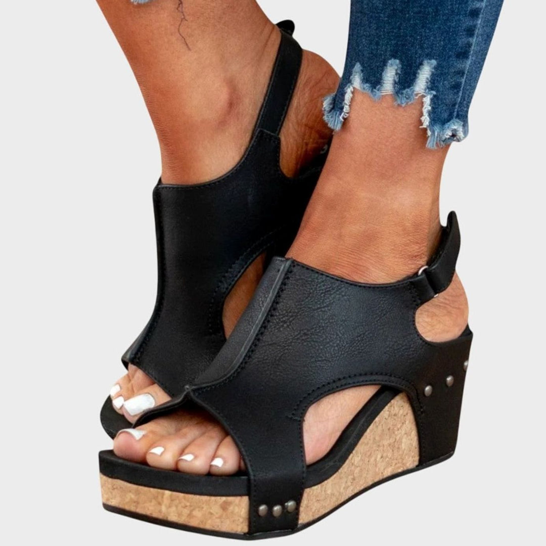 Women's Orthopedic Wedge Sandals Cushioned Open-Toe Buckle Platform