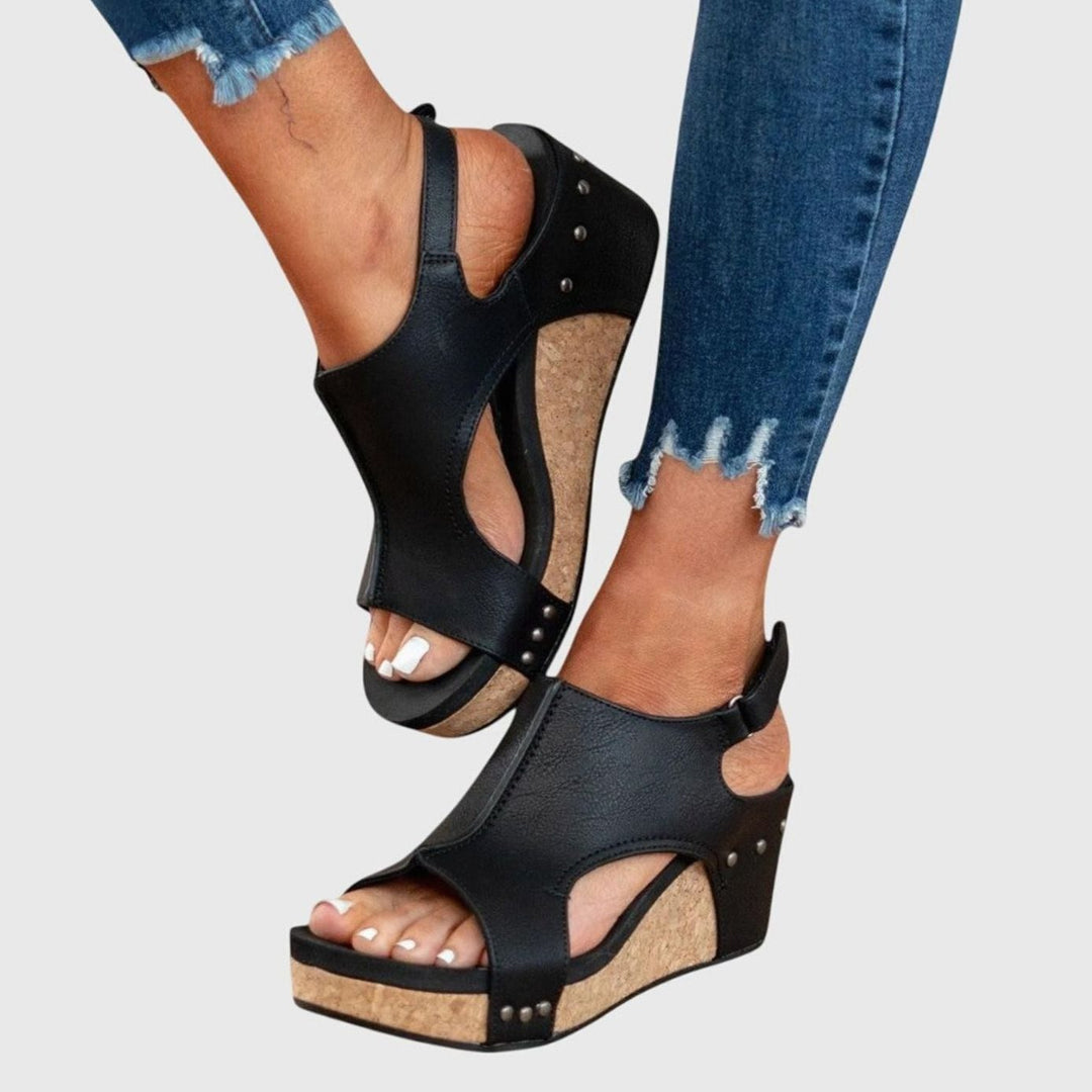Women's Orthopedic Wedge Sandals Cushioned Open-Toe Buckle Platform