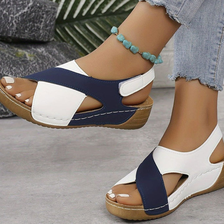 Women's Orthopedic Wedge Slingback Open-Toe Sandals - Blue