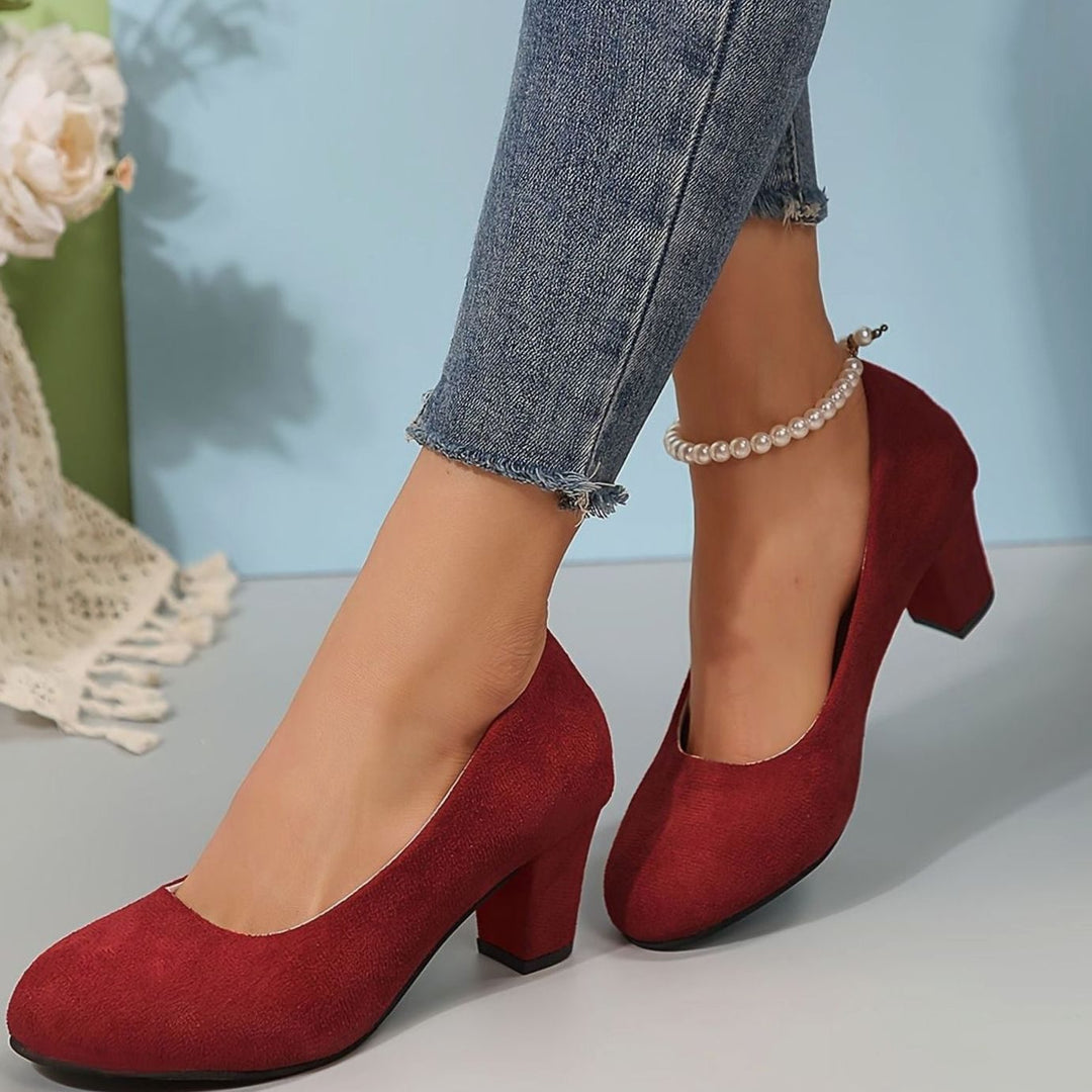 Women's Orthopedic Wide-Toe-Box Block-Heel Pumps