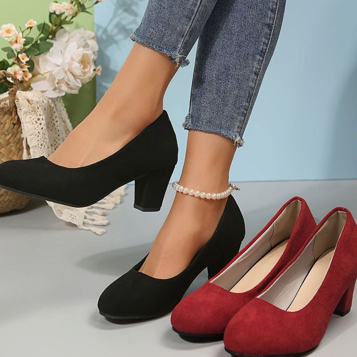 Women's Orthopedic Wide-Toe-Box Block-Heel Pumps