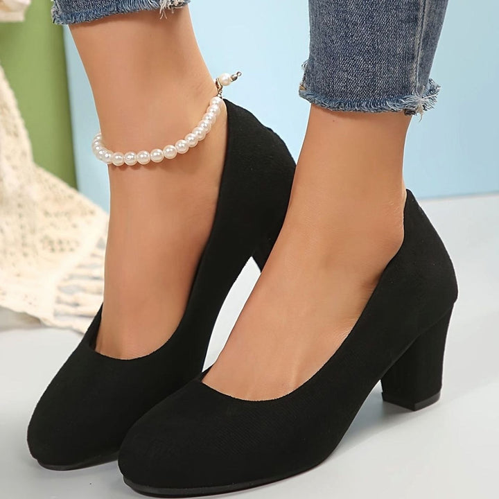 Women's Orthopedic Wide-Toe-Box Block-Heel Pumps