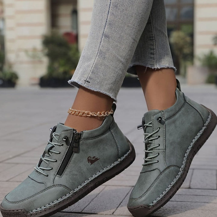 Women's Orthopedic Wide Toe Box Lace-Up Ankle Boots