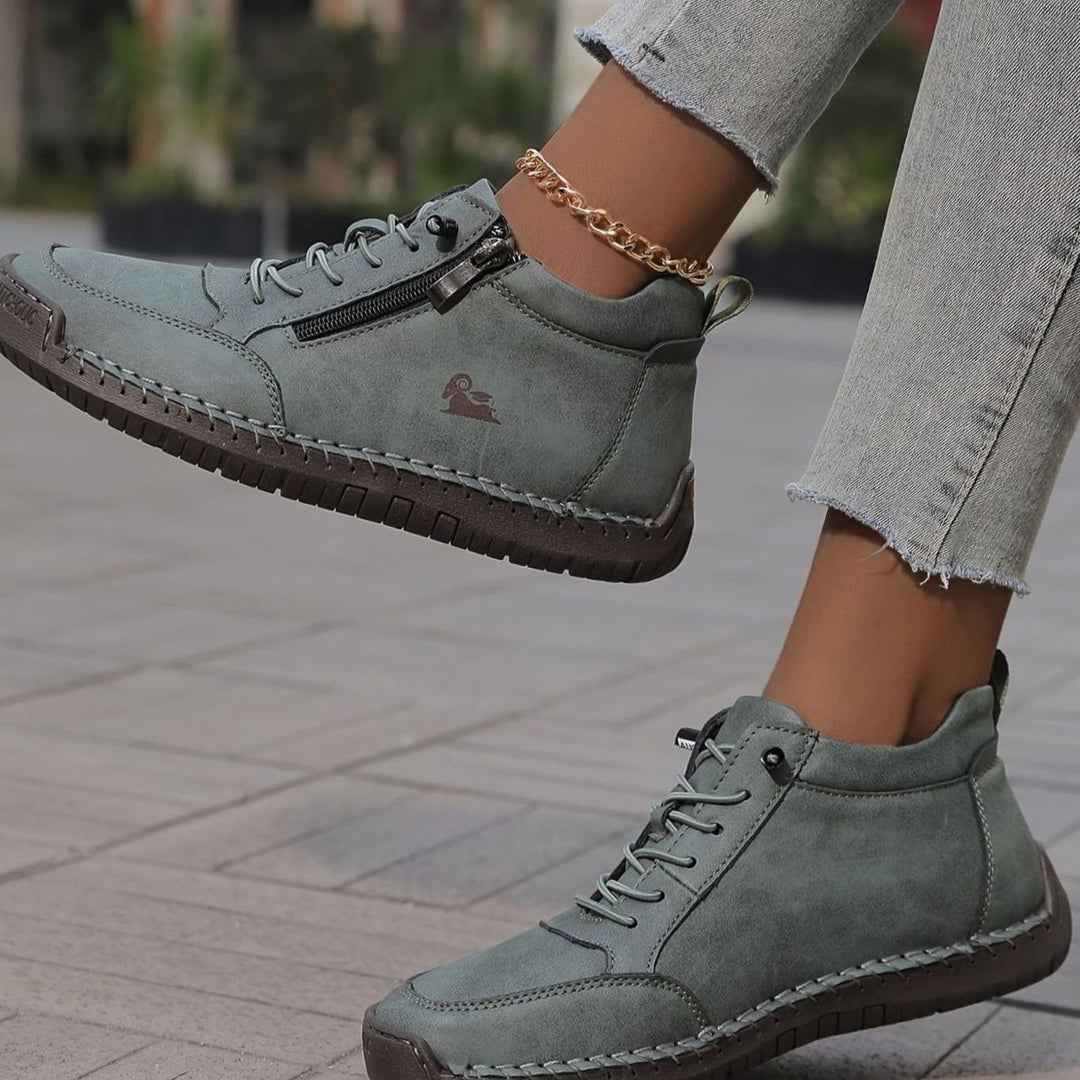 Women's Orthopedic Wide Toe Box Lace-Up Ankle Boots