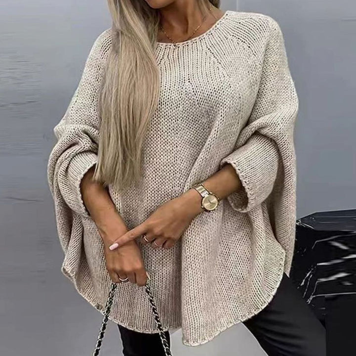 Women's Oversized Batwing-Sleeve Loose-Fit Knitted Sweater - Off White