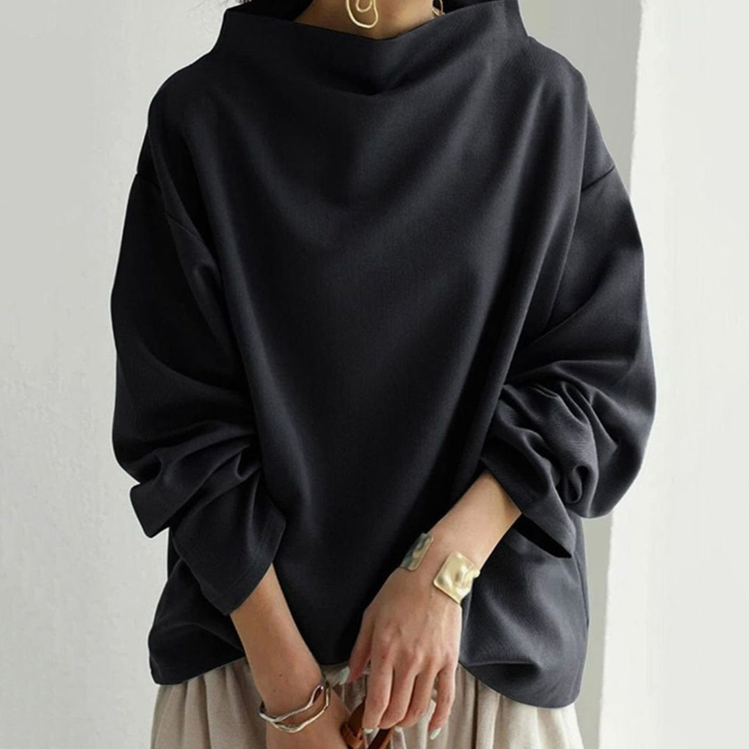Women's Oversized Mock-Neck Sophisticated Top
