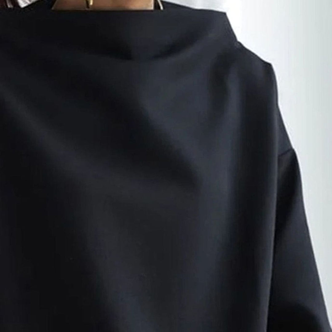 Women's Oversized Mock-Neck Sophisticated Top