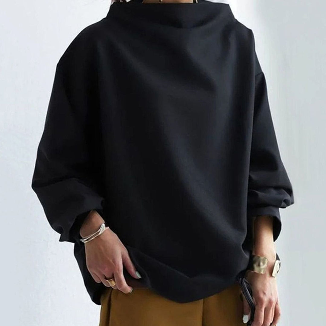 Women's Oversized Mock-Neck Sophisticated Top