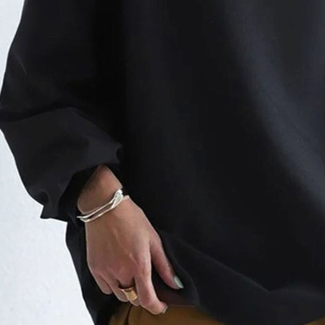 Women's Oversized Mock-Neck Sophisticated Top