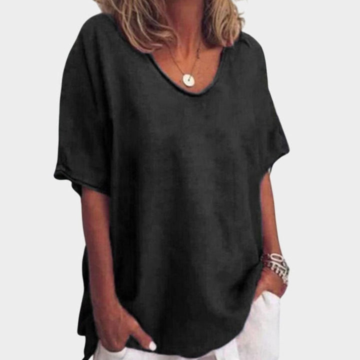 Women's Oversized U-Neck Short-Sleeve Loose Top