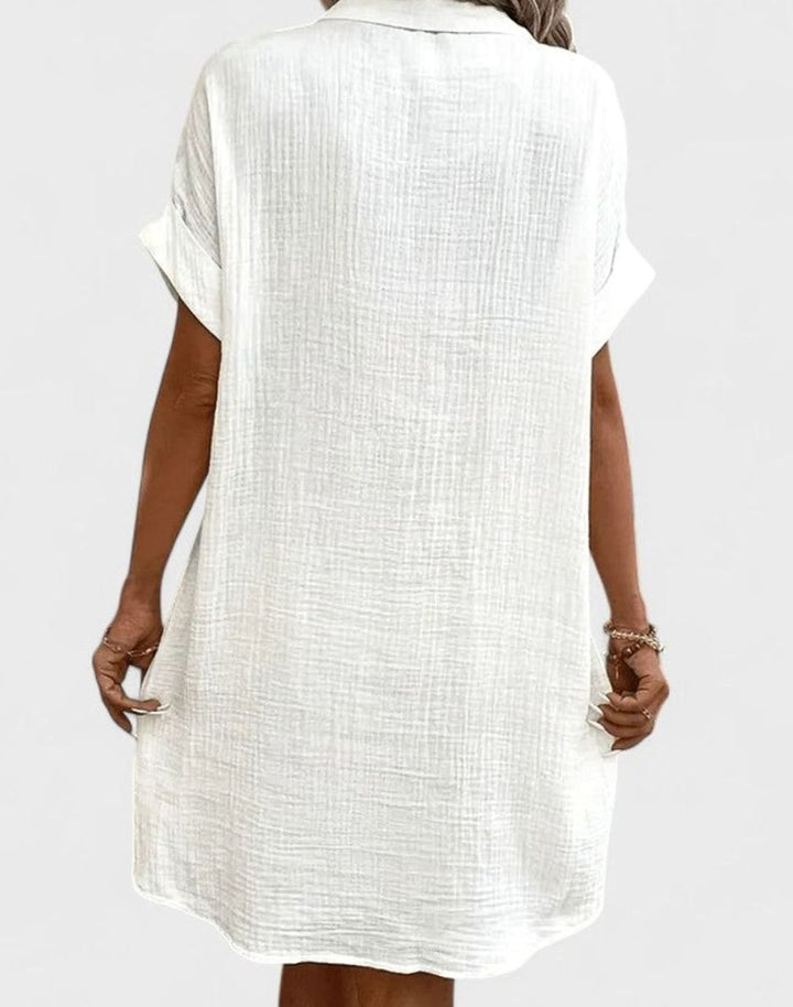 Women's Relaxed-Fit Button-Down Collared Midi Dress