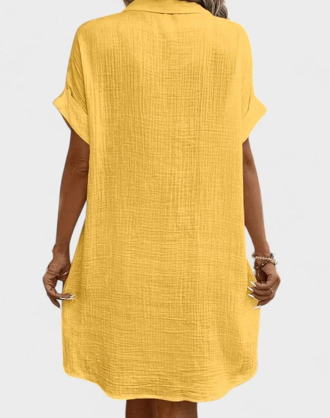 Women's Relaxed-Fit Button-Down Collared Midi Dress