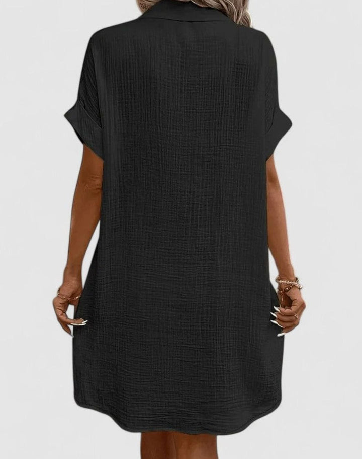 Women's Relaxed-Fit Button-Down Collared Midi Dress