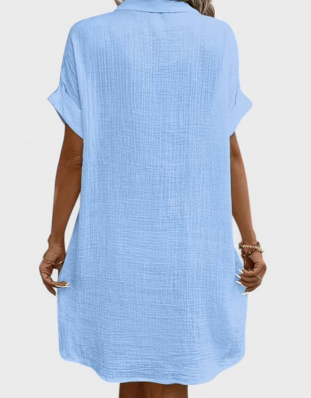 Women's Relaxed-Fit Button-Down Collared Midi Dress