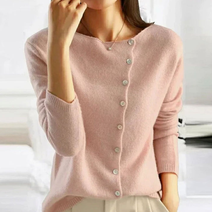 Women's Relaxed-Fit Button Front Cardigan Sweater - Pink
