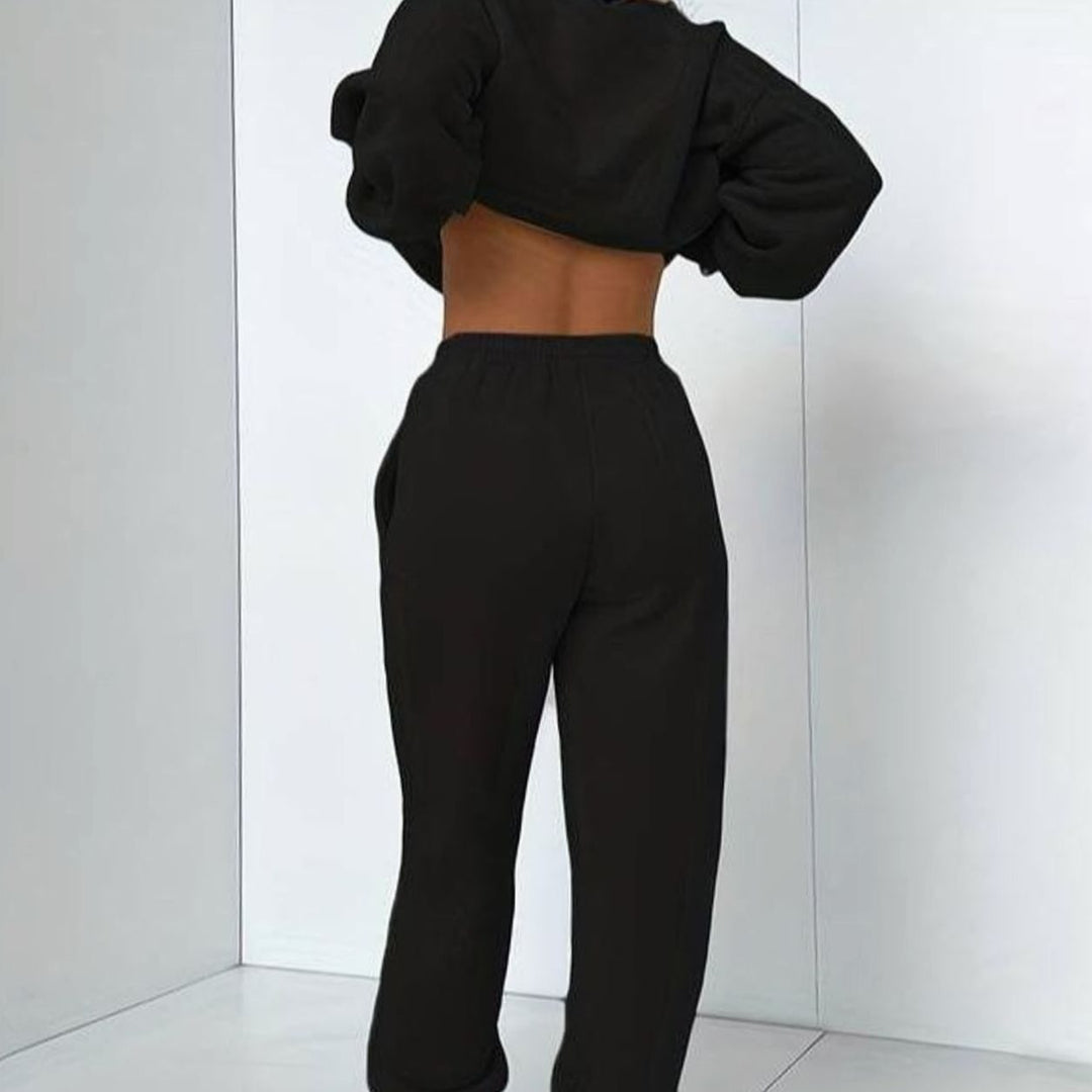 Women's Relaxed-Fit Crew-Neck Matching Sweatshirt Jogger Set