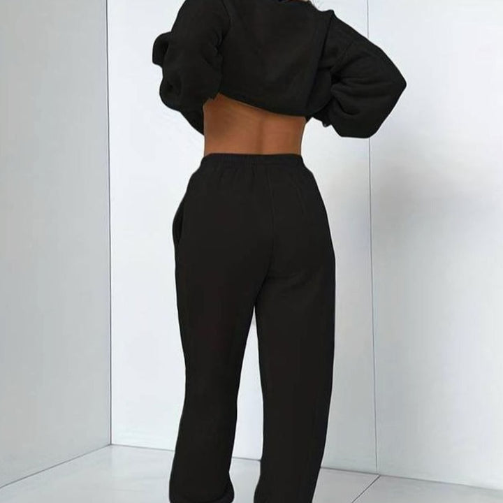 Women's Relaxed-Fit Crew-Neck Matching Sweatshirt Jogger Set