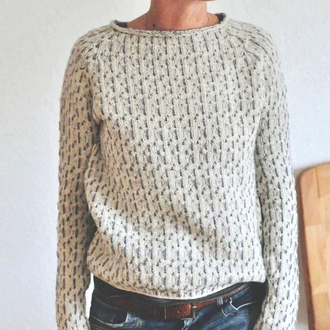 Women's Relaxed-Fit Crew Neck Textured Knit Sweater
