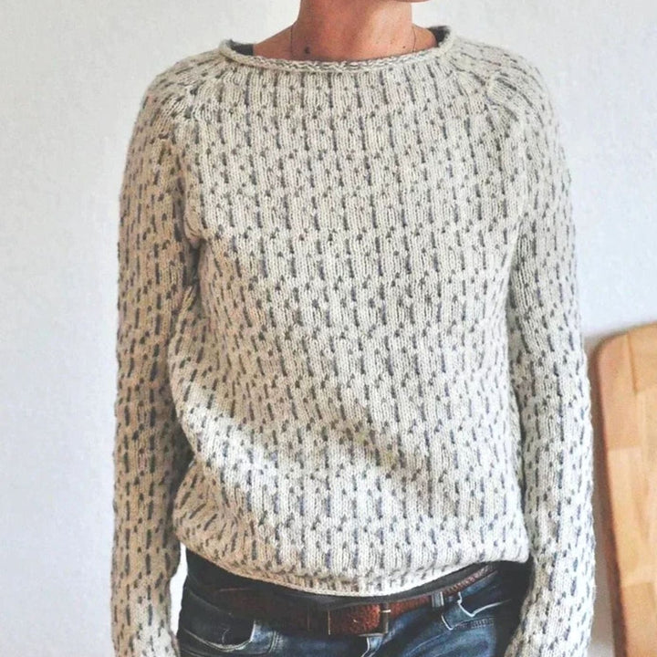 Women's Relaxed-Fit Crew Neck Textured Knit Sweater