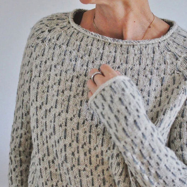 Women's Relaxed-Fit Crew Neck Textured Knit Sweater