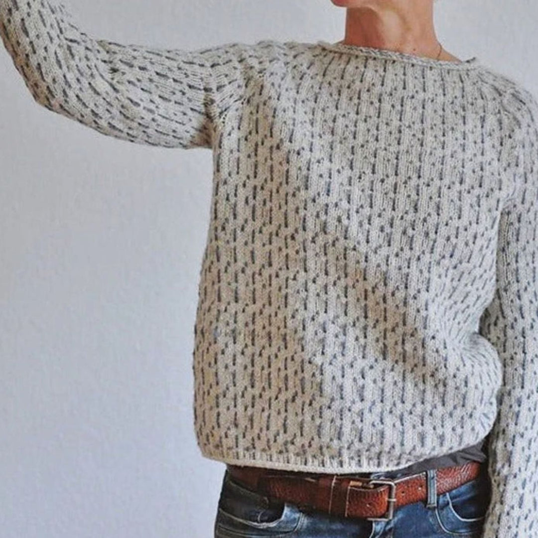 Women's Relaxed-Fit Crew Neck Textured Knit Sweater