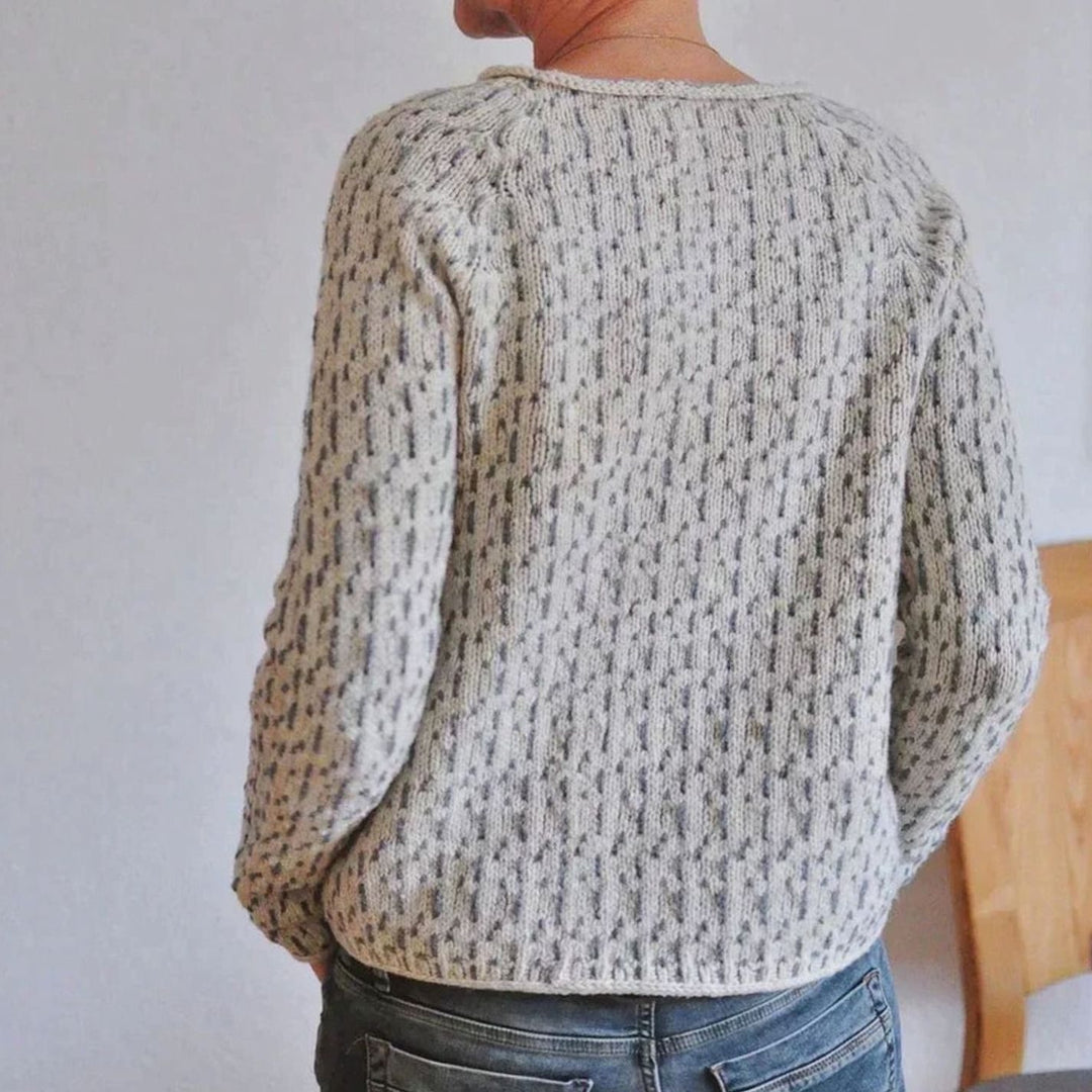 Women's Relaxed-Fit Crew Neck Textured Knit Sweater