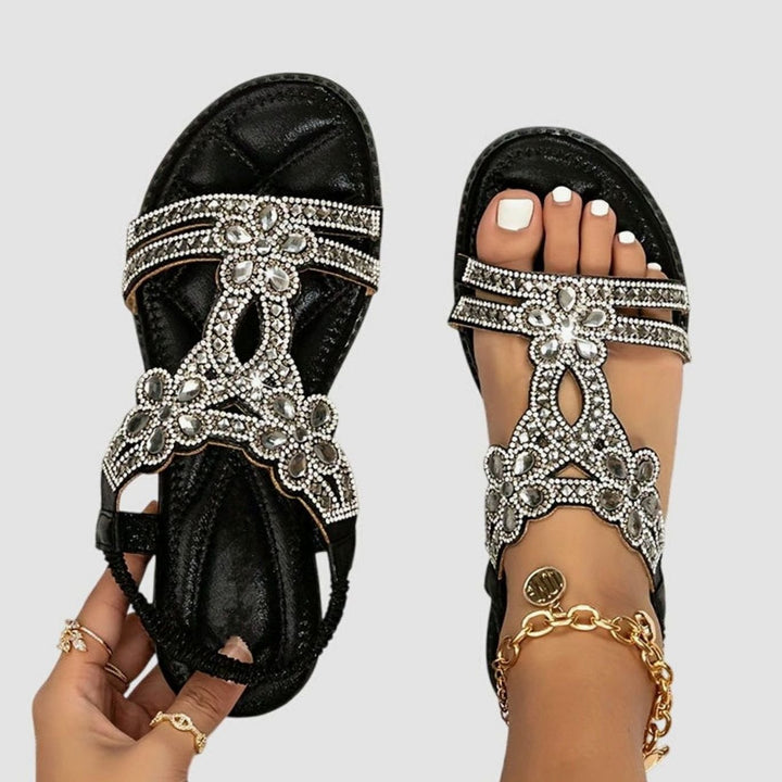 Women's Rhinestone Flat Slingback Orthopedic Sandals