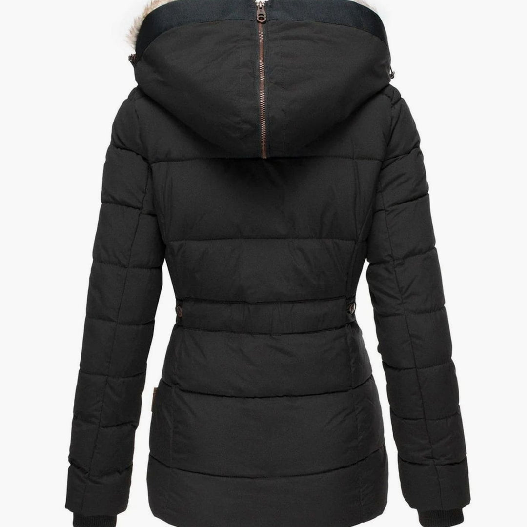 Women's Slim-Fit Faux-Fur Hood Quilted Puffer Jacket