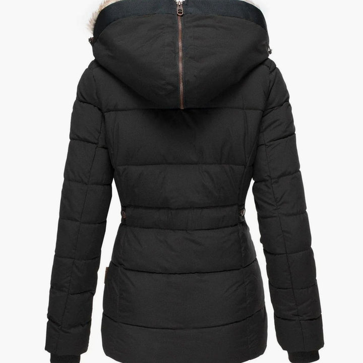 Women's Slim-Fit Faux-Fur Hood Quilted Puffer Jacket