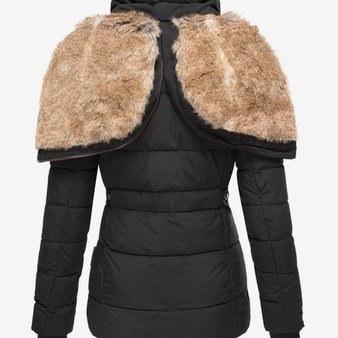 Women's Slim-Fit Faux-Fur Hood Quilted Puffer Jacket