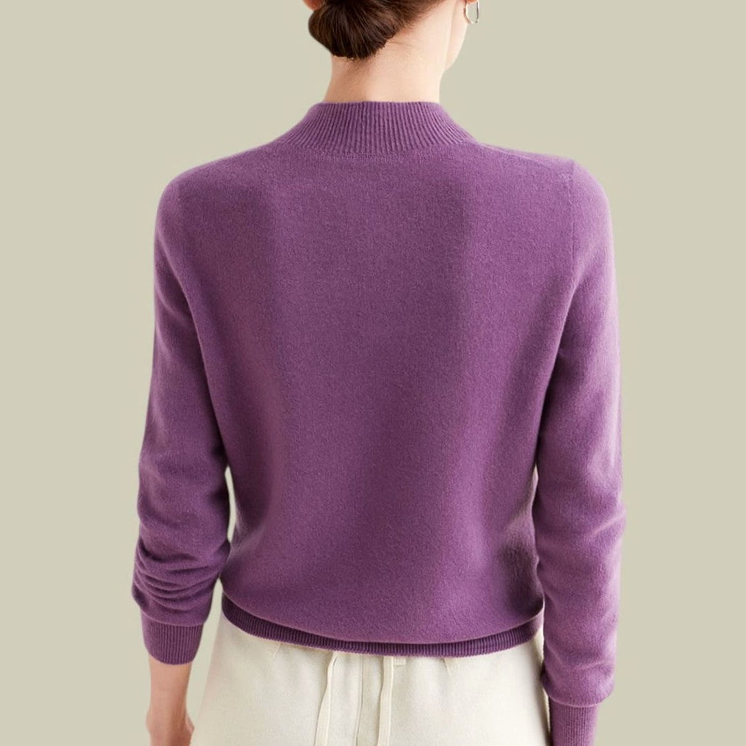 Women's Slim-Fit Mock-Neck Merino Wool Sweater
