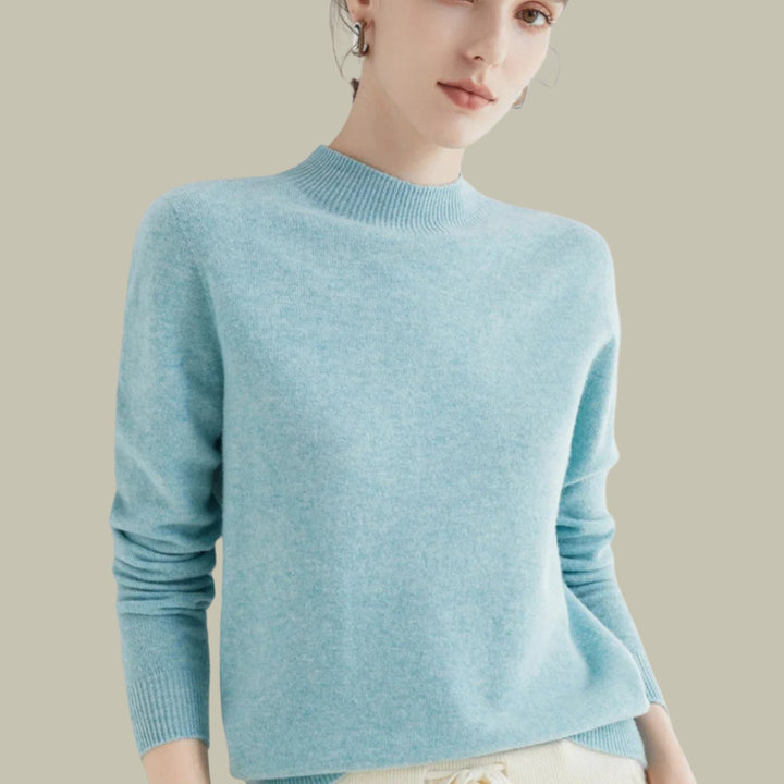 Women's Slim-Fit Mock-Neck Merino Wool Sweater