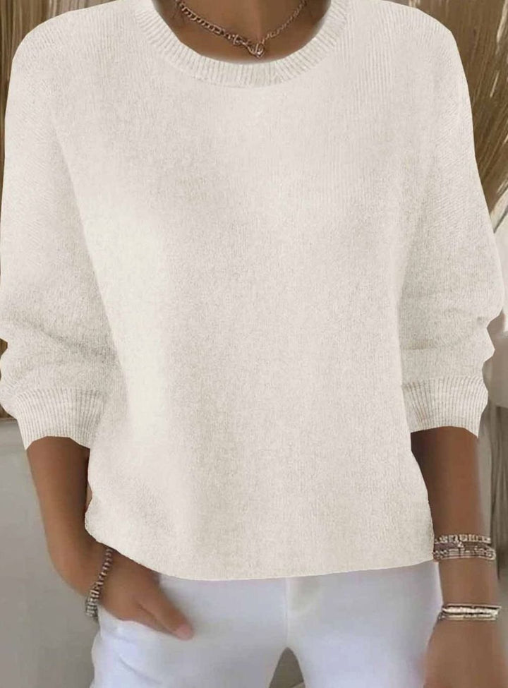 Women's Soft Cozy Crew-Neck Comfortable Sweater - Apricot