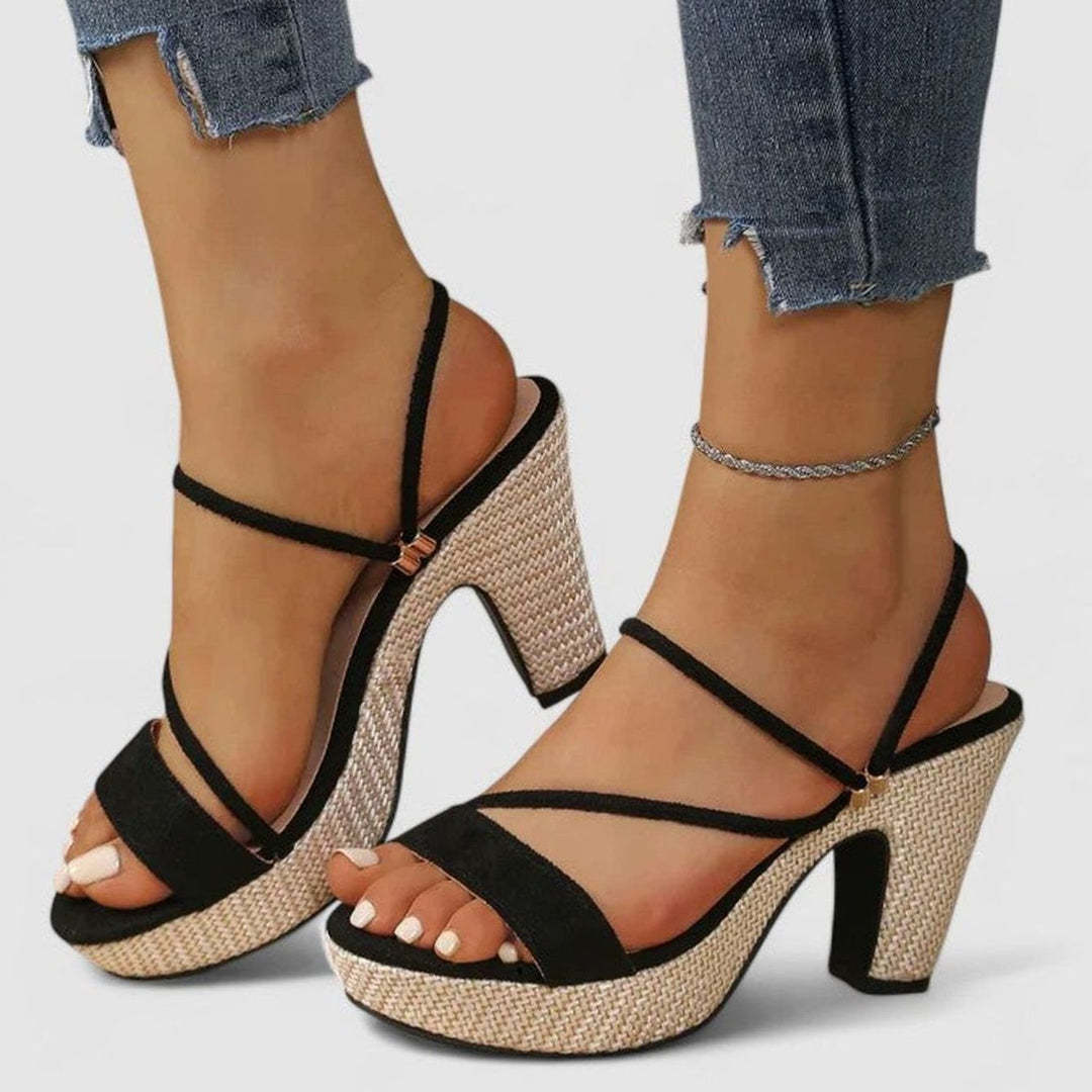 Women's Sophisticated Strappy Block-Heel Platform Sandals