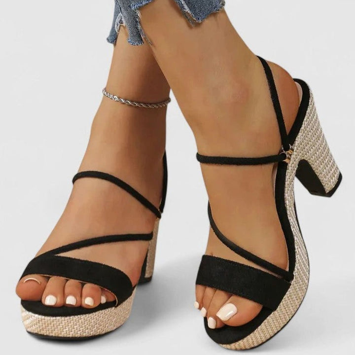 Women's Sophisticated Strappy Block-Heel Platform Sandals