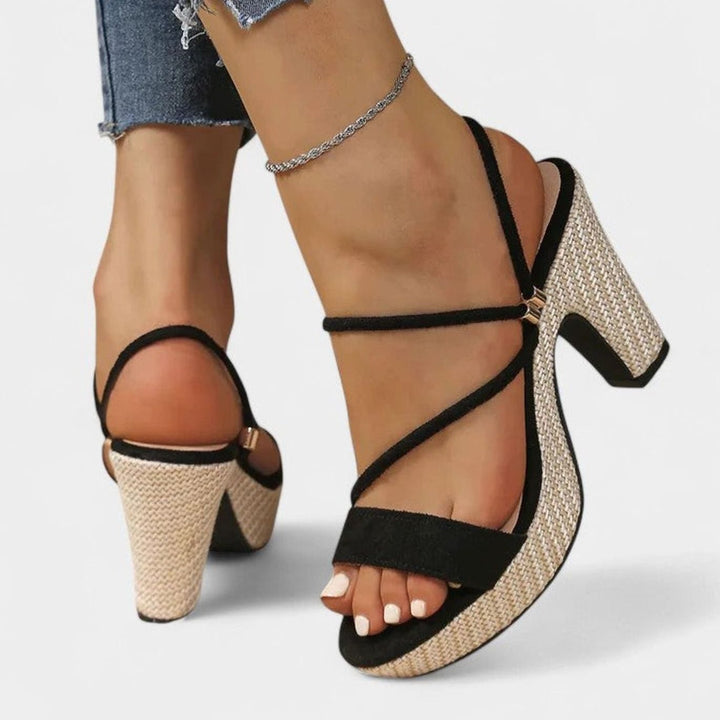 Women's Sophisticated Strappy Block-Heel Platform Sandals