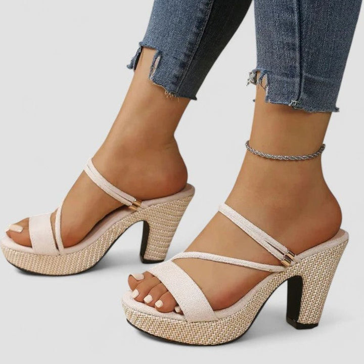 Women's Sophisticated Strappy Block-Heel Platform Sandals