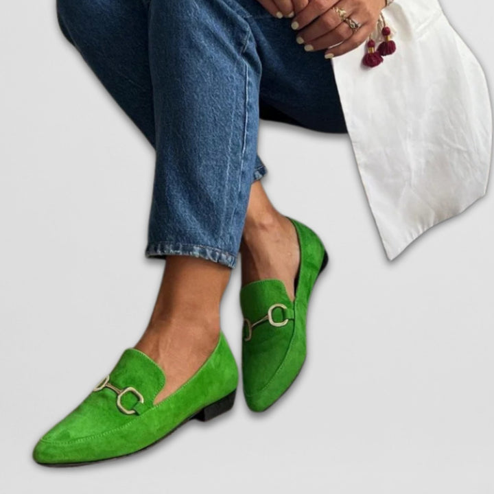 Women's Suede Horsebit Slip-On Loafers Flexible Sole