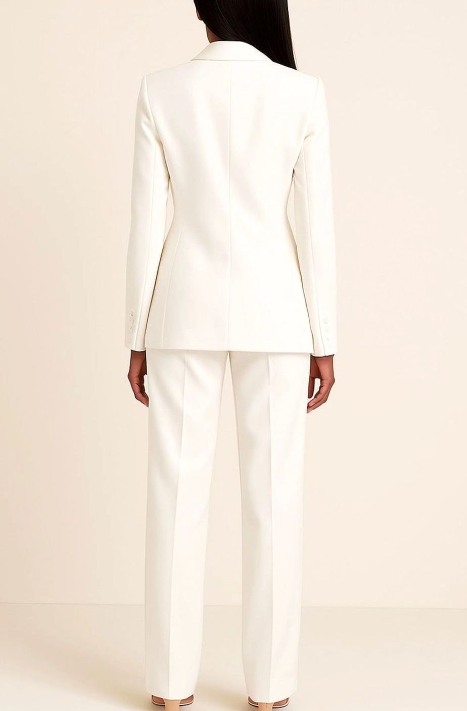 Women's Tailored Single-Button Blazer Wide-Leg Suit Set