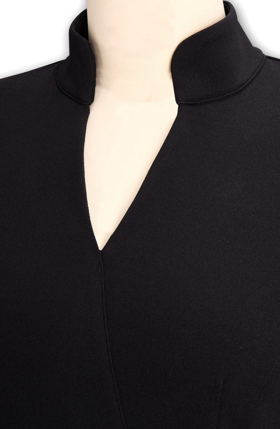 Women's V-Neck Three-Quarter Sleeve Belted Pencil Midi Dress