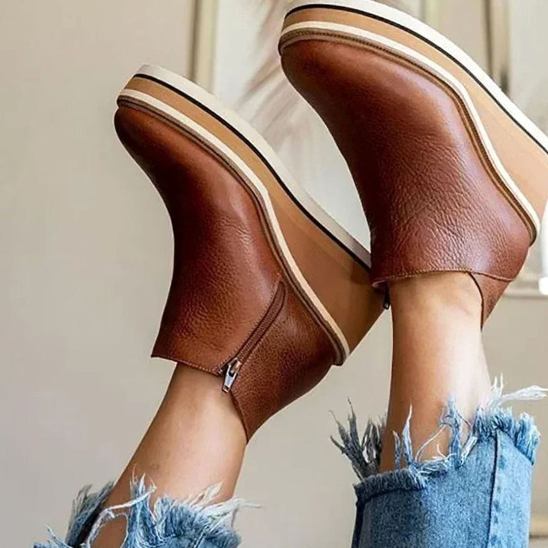 Women's Wedge Platform Chelsea Boots Slip-On Ankle Booties