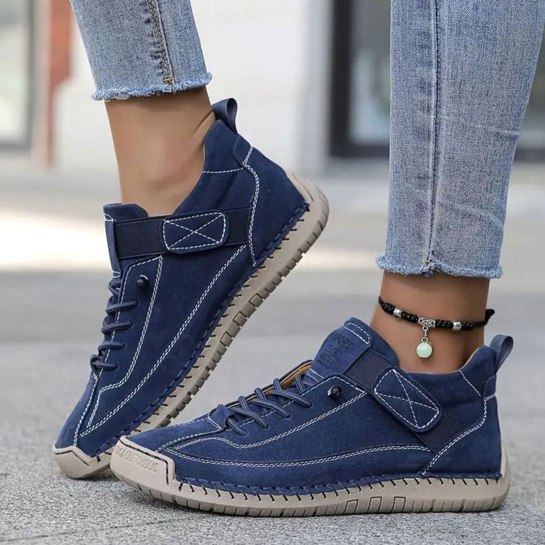 Women's Wide-Fit Orthopedic Slip-On Sneakers Elastic Side Panel - Blue