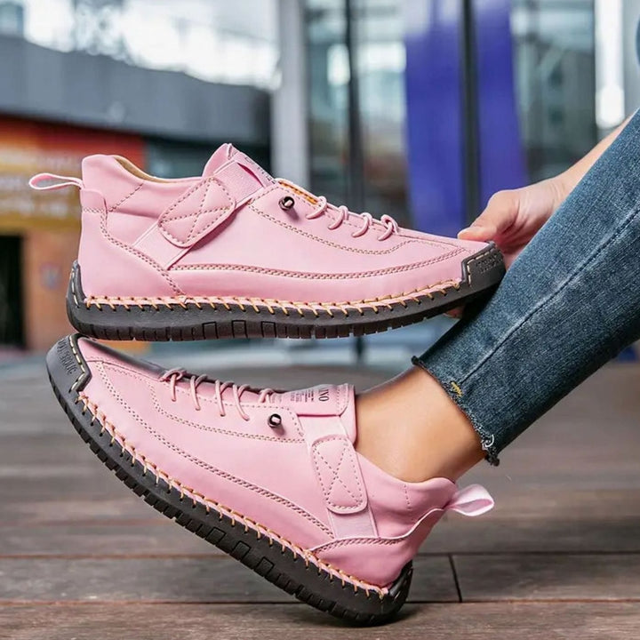 Women's Wide-Fit Orthopedic Slip-On Sneakers Elastic Side Panel - Pink